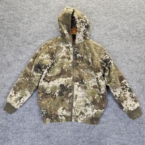 RedHead Silent Hide Jacket Youth Large Strata Camo Hooded Insulated Hunting